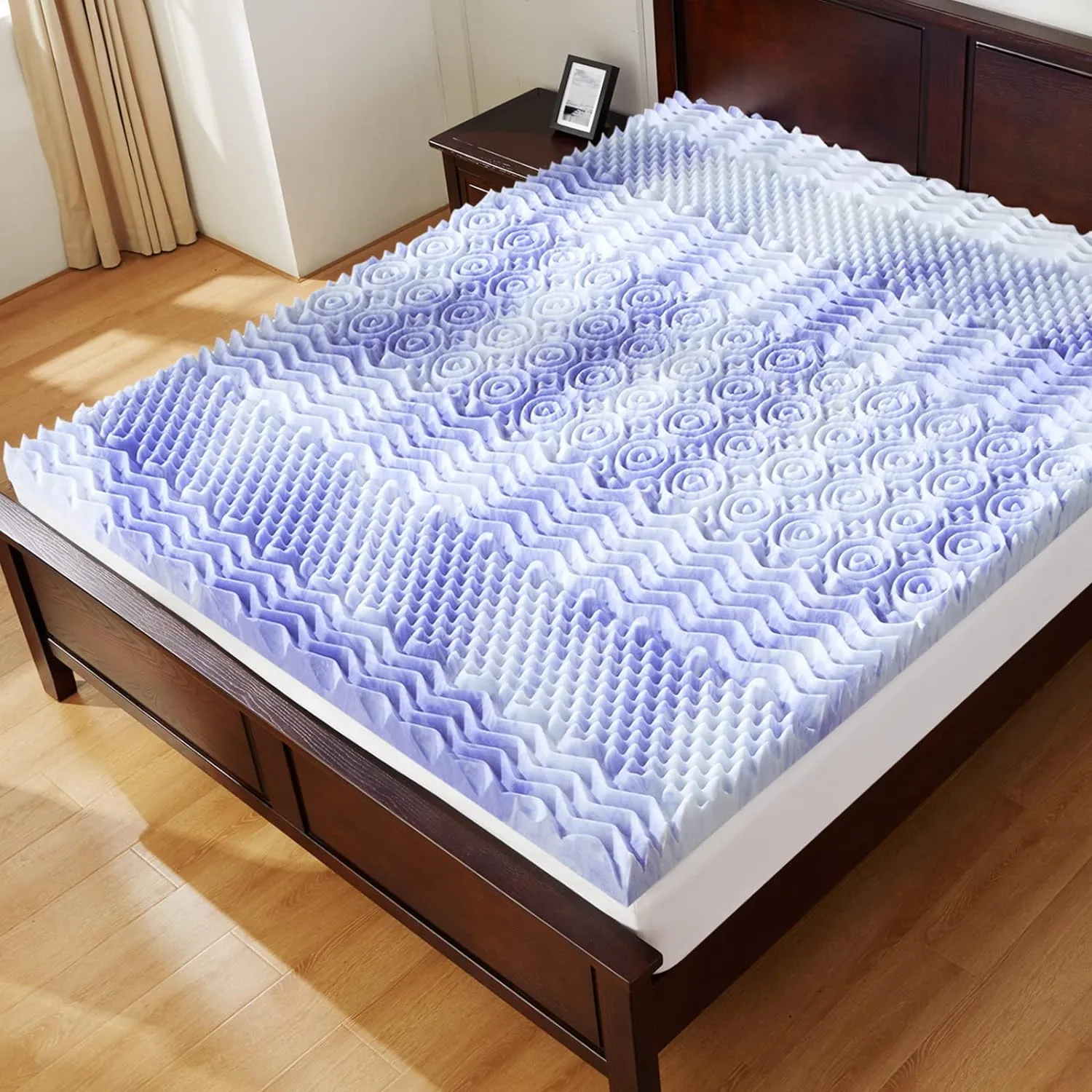 Dreamsmith 3 Inch 7-Zone Twin XL Memory Foam Mattress Topper, Cooling Gel Infused Foam Mattress Topper Twin for Pressure Relief, CertiPUR-US Certified