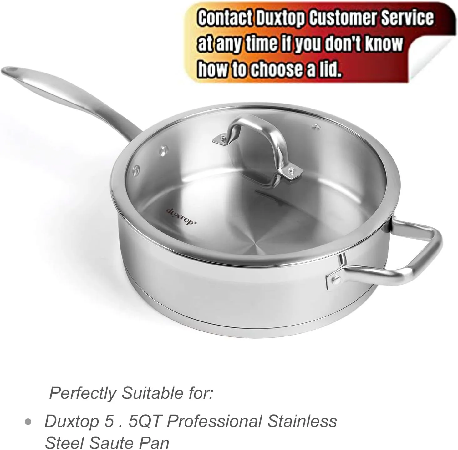 Duxtop Cookware Glass Replacement Lid (Interior Diameter: 11inch, Exterior Diameter: 11-1/2inch)