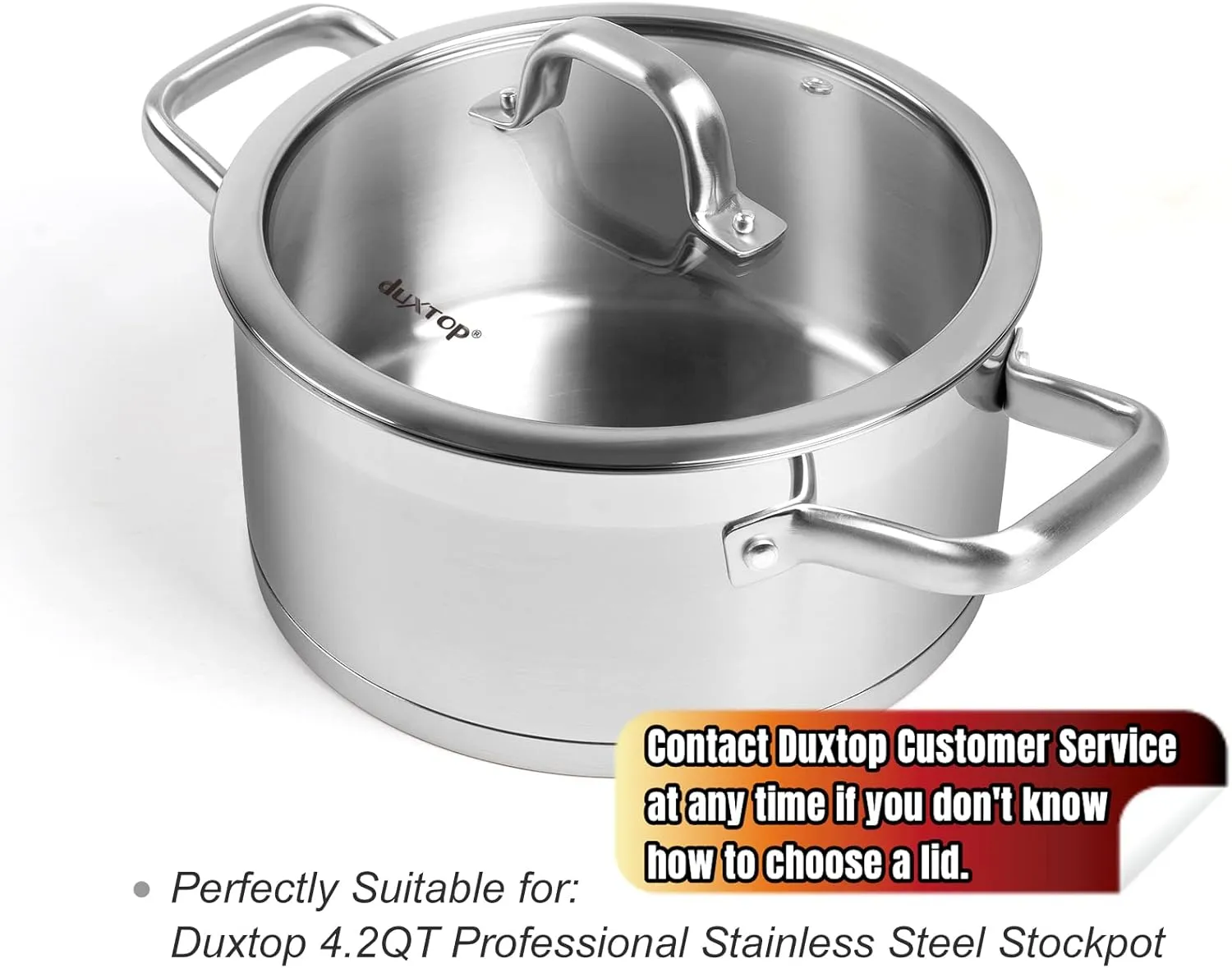 Duxtop Cookware Glass Replacement Lid (Interior Diameter: 8-5/8inch, Exterior Diameter: 9-1/4inch)