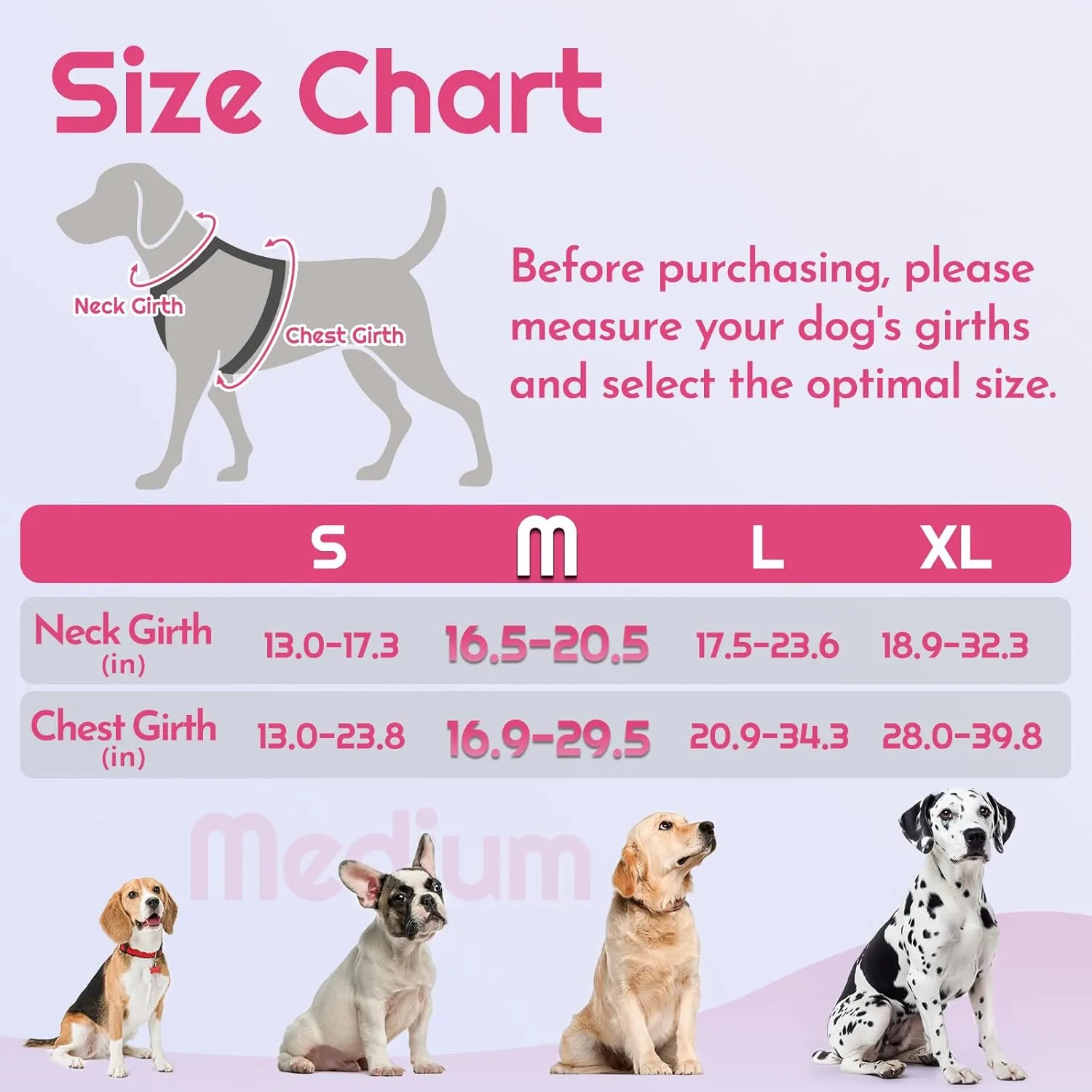 Eagloo Dog Harness Medium Sized, Easy Wearing with 3 Buckles, Adjustable No Pull Pet Harness with 2 Rings for Walking, No Chock Reflective Soft Padded Vest with Control Handle, Pink & Black, M