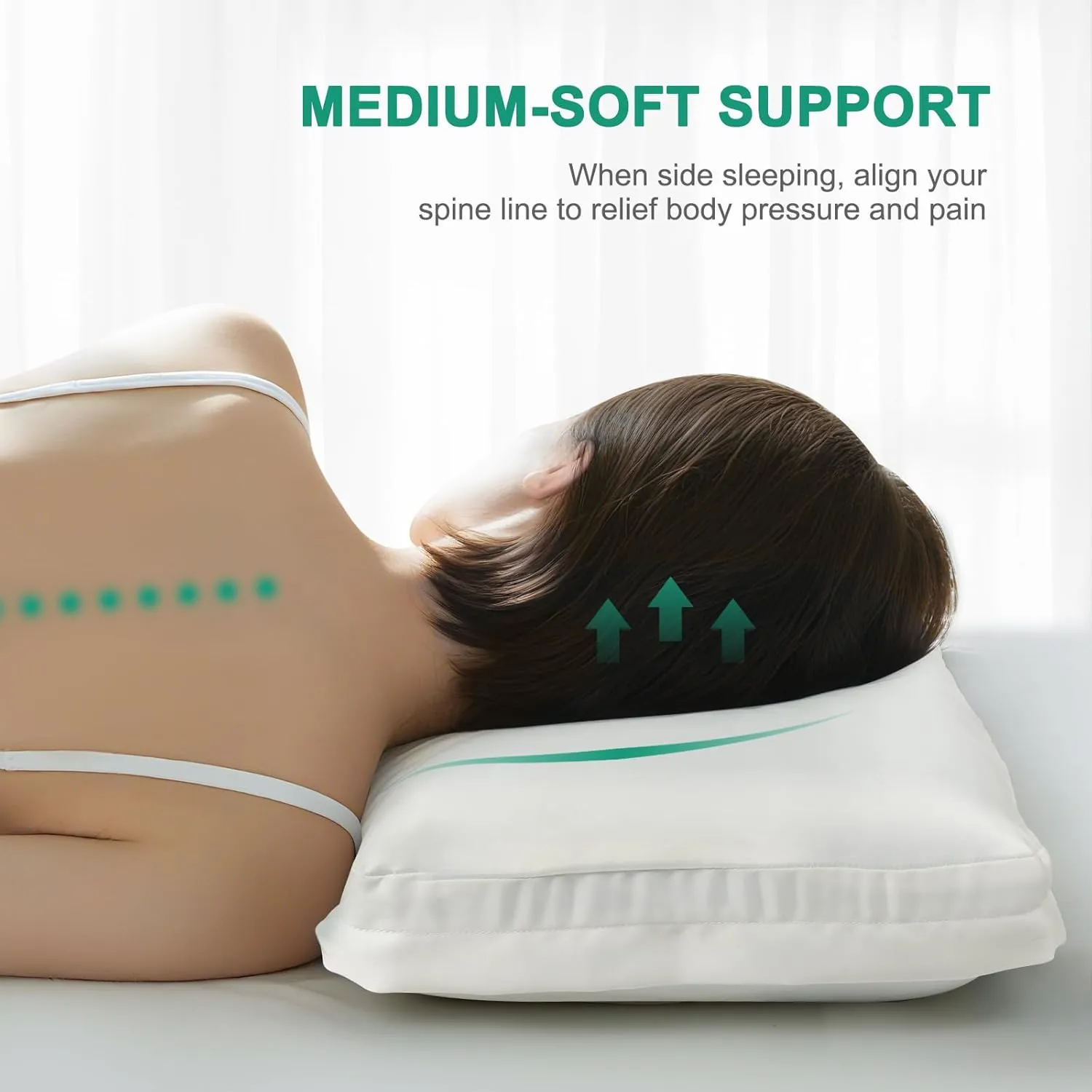 Ear Piercing Pillow - Breathable Big Ear Hole Pillow - with Satin Smooth Pillowcase - 15.9''L x 11''W x 4''H - Come with Portable Backpack