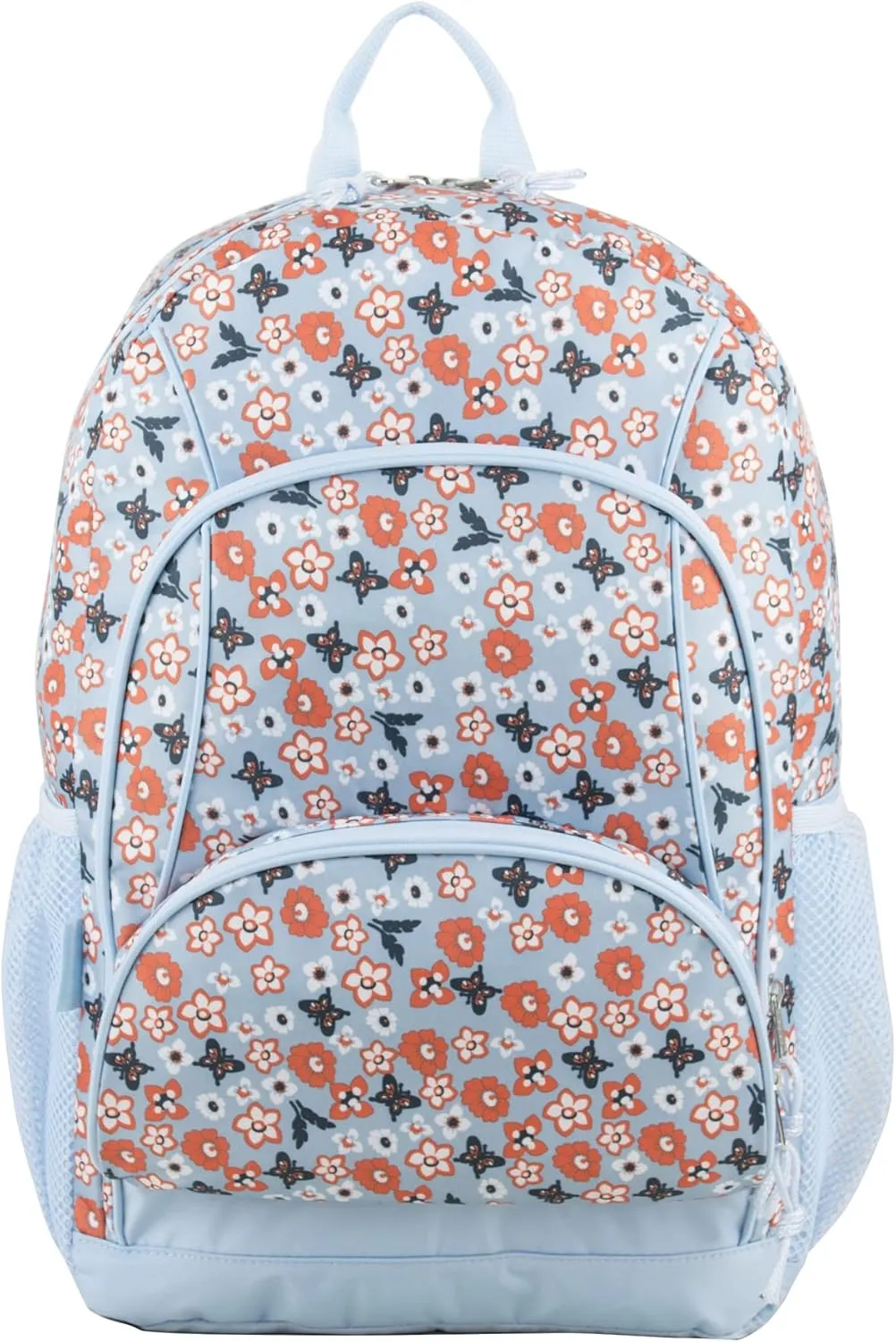 Eastsport Laptop Backpack, Multipurpose Casual Daypack, Triple Compartments Bookbag for College, Hiking, Work, 18 Inches, Blue Butterflies