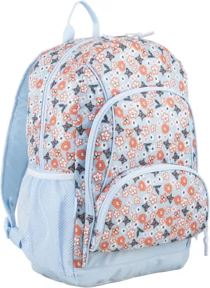 Eastsport Laptop Backpack, Multipurpose Casual Daypack, Triple Compartments Bookbag for College, Hiking, Work, 18 Inches, Blue Butterflies