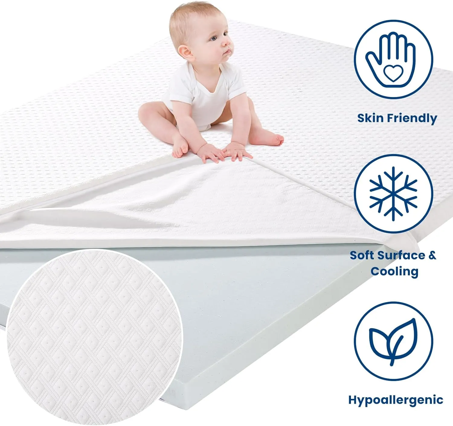 EDILLY 3 Inch Cooling Gel Memory Foam Mattress Topper Full Size, with Removable Soft Cover, Comfort Body Support & Pressure Relief