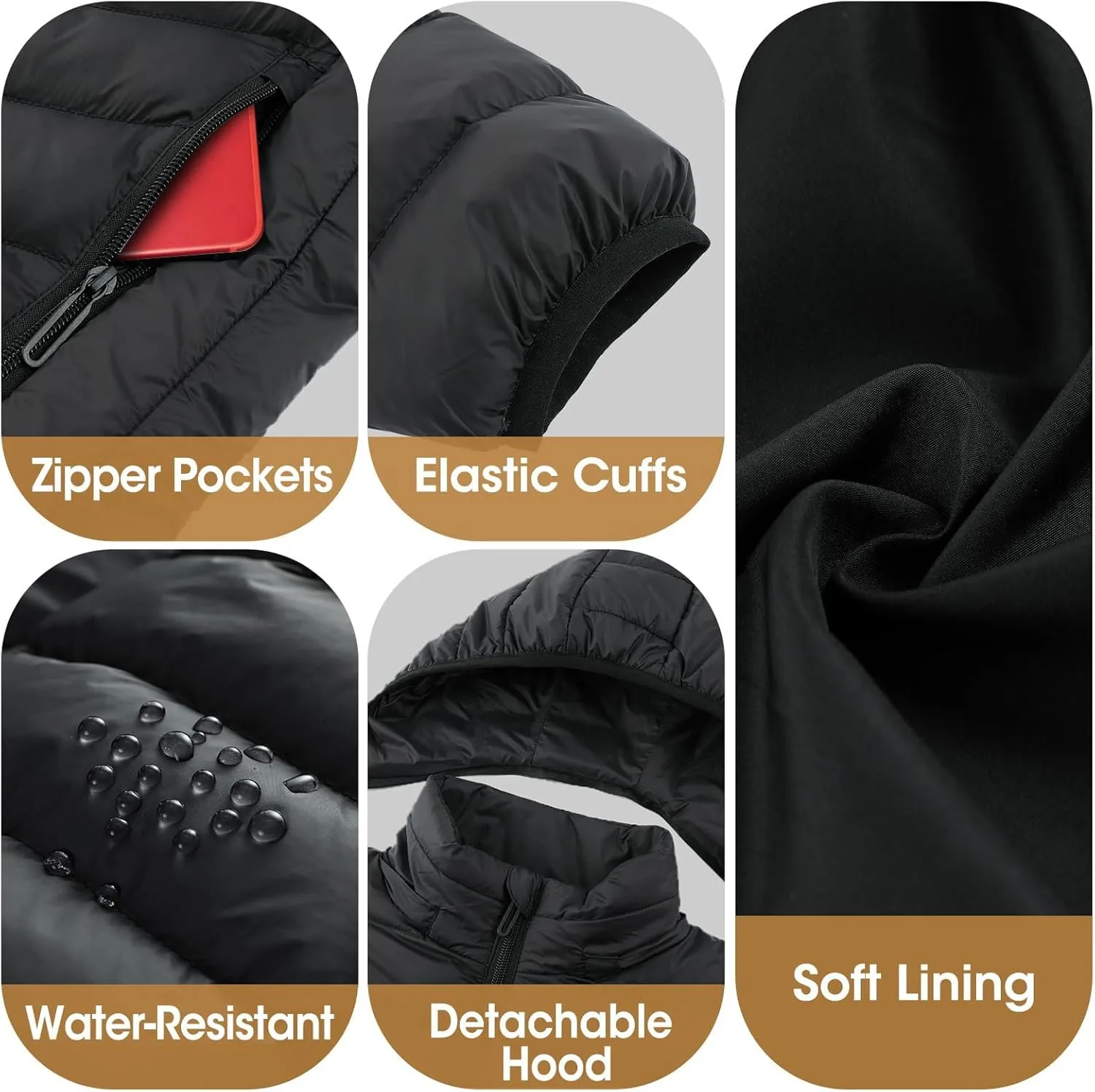 Electric Heated Vest USB Charging 3 Heating Levels 4 Switch Control 11 Heating Zones USB Jacket for Camping, Climbing