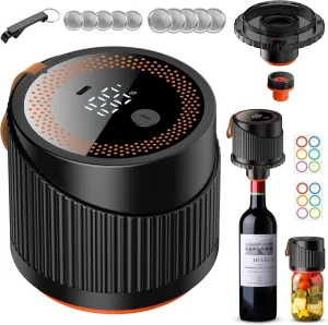 Electric Mason Jar Vacuum Sealer Kit with Wine Stopper and Inflating Regular Mouth Mason Jars Electric Sealer for Wide Canning Vacuum Sealer Mason Jar