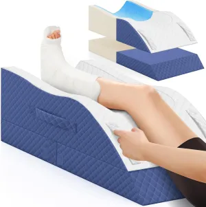 Elevation Pillows for Leg After Surgery, Memory Foam Adjustable Leg Wedge Pillow for Injury or Rest, Ankle Pillow for Sleeping Blood Circulation Blue