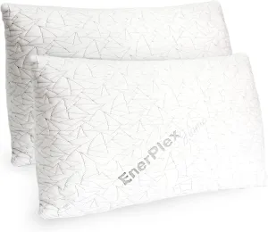 EnerPlex King Size Memory Foam Pillows - Pack of 2 - Adjustable Fill for Sleeping w/Extra Stuffing - CertiPUR-US Certified - Removable Viscose from Bamboo Cover - Machine Washable Firm Cushioning