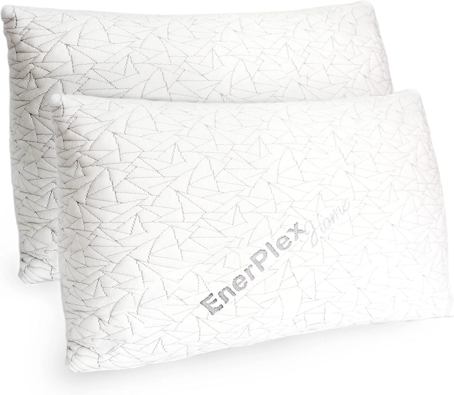 EnerPlex King Size Memory Foam Pillows - Pack of 2 - Adjustable Fill for Sleeping w/Extra Stuffing - CertiPUR-US Certified - Removable Viscose from Bamboo Cover - Machine Washable Firm Cushioning