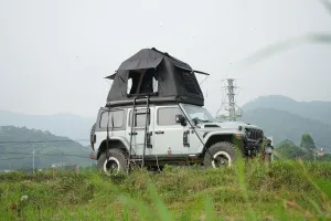 Enjoy Elevated Camping with Portable Inflatable Roof Top Tent, Quick Setup & for Cars and SUVs, Black