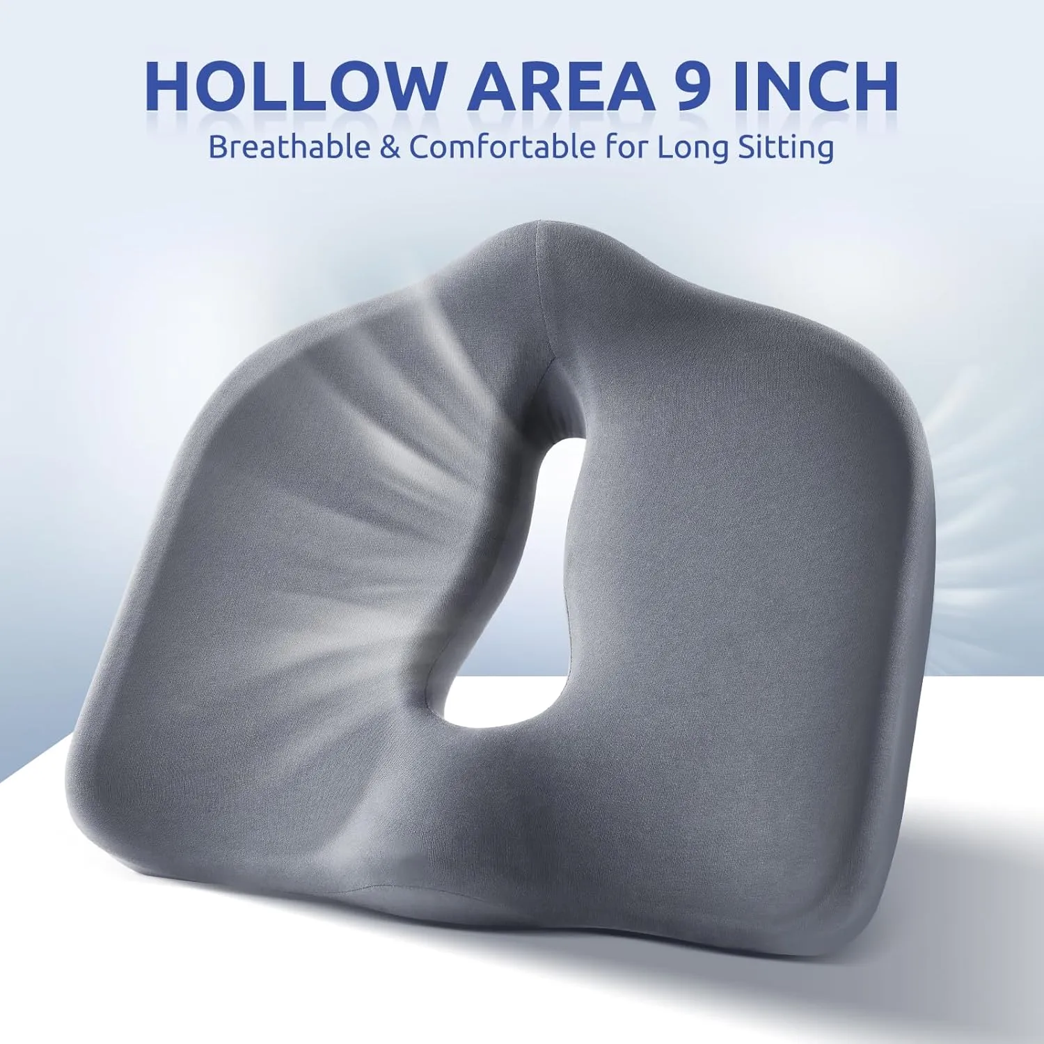 Ergonomic Seat Cushion for Tailbone Pressure Relief - Memory Foam Seat Pad for Comfort & Posture Improvement - Ideal for Office Chair,Desk Chairs, Car Seats, Wheelchairs, Home & Office Use(Dark Gray)