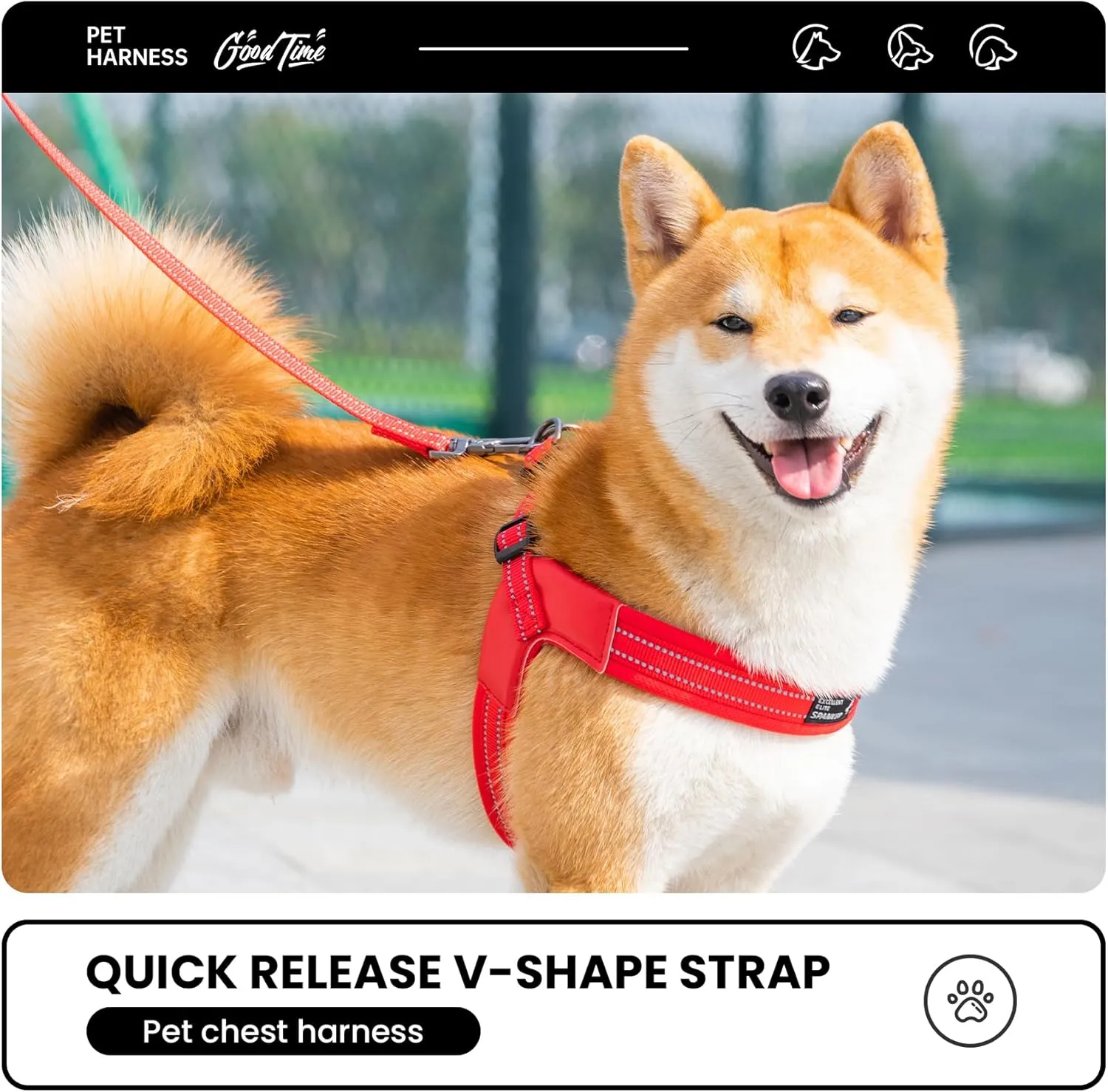 EXCELLENT ELITE SPANKER No Pull Dog Harness Step-in Adjustable Reflective Vest Soft Padded Easy Pet Chest Strap with Leash Clips for Small Medium Large Dogs Walking Training(Black-S)