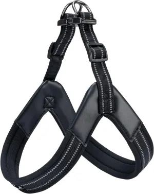EXCELLENT ELITE SPANKER No Pull Dog Harness Step-in Adjustable Reflective Vest Soft Padded Easy Pet Chest Strap with Leash Clips for Small Medium Large Dogs Walking Training(Black-S)