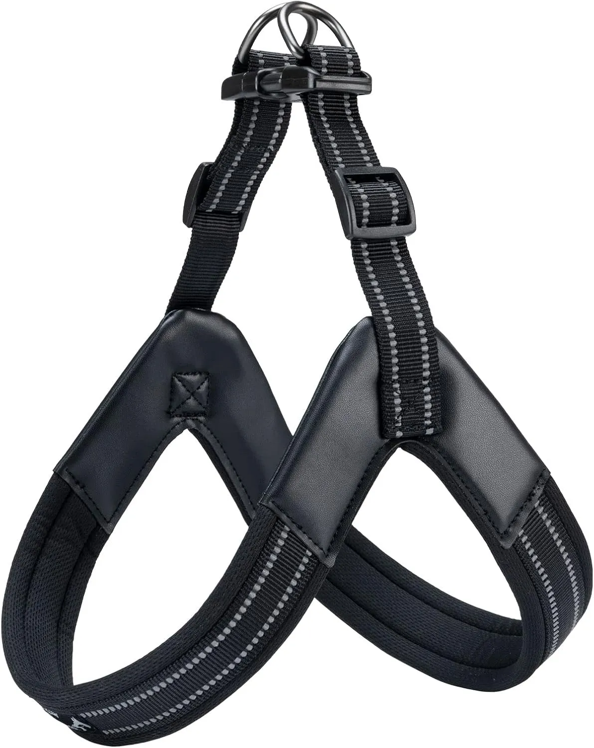 EXCELLENT ELITE SPANKER No Pull Dog Harness Step-in Adjustable Reflective Vest Soft Padded Easy Pet Chest Strap with Leash Clips for Small Medium Large Dogs Walking Training(Black-S)