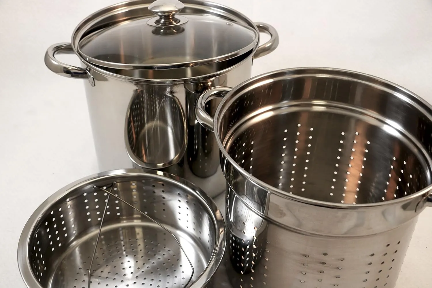 EXCELSTEEL 4 Piece 18/10 Stainless Steel Multi-Cookware Set With Encapsulated Base, 12 Qt