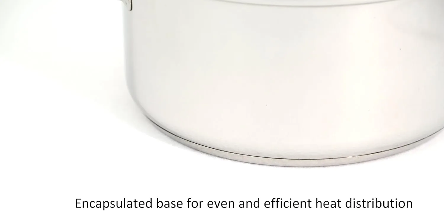 EXCELSTEEL 4 Piece 18/10 Stainless Steel Multi-Cookware Set With Encapsulated Base, 12 Qt