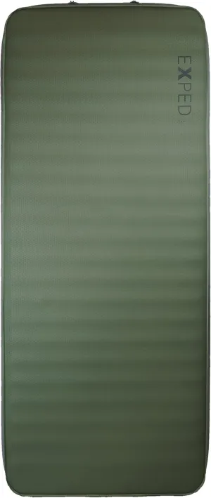 Exped MegaMat 10 - Self Inflating Foam Sleeping Pad, 4" Thickness Camping Bed, Compact and Lightweight, Mini Pump Included, Green, Long Extra Wide - Past Season