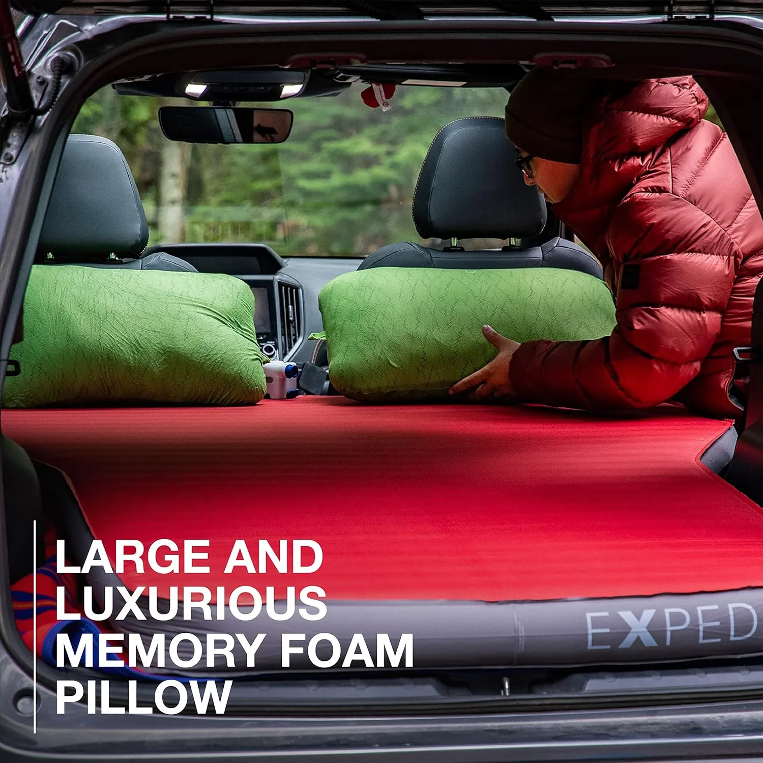 Exped Trailhead Pillow | Memory Foam Camping Pillow | Plush & Luxurious Camping Pillow | Large & Comfortable Travel Pillow, Blue Mountain Print, One Size