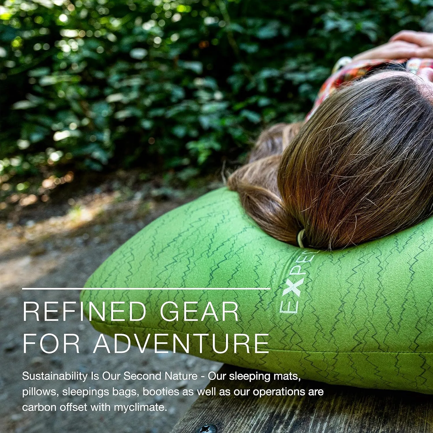 Exped Trailhead Pillow | Memory Foam Camping Pillow | Plush & Luxurious Camping Pillow | Large & Comfortable Travel Pillow, Blue Mountain Print, One Size