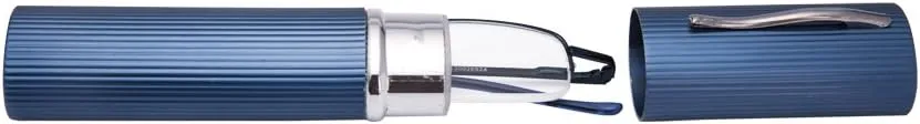 EYEGUARD 2 Pairs of Classic Spring Hinges Readers in Slim Pen Clip Portable Aluminum Hard Case Reading Glasses