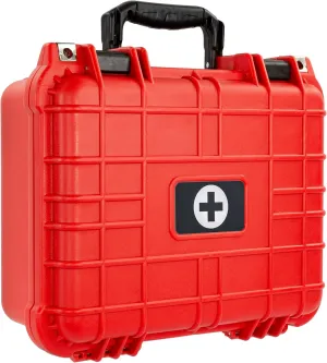Eylar Large 13.37 Inch Hard Protective Medical Case EMT First Responder and First Aid Service Storage Box, Waterproof, Dustproof, Shockproof with Foam (Red)