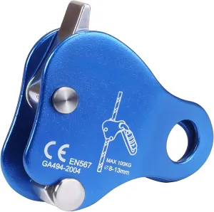 Fall Protection Climbing Device, Aluminum Alloy Ascender with Rope Grip, Ideal for Rock Climbing, Tree Work, Rescue, & Mountaineering, Supports 8-13Mm Ropes