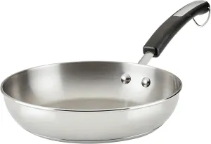 Farberware Brilliance Stainless Steel Frying Pan/Skillet,10 Inch, Dishwasher Safe and Induction Ready, Compatible with All Cooktops,Stainless Steel
