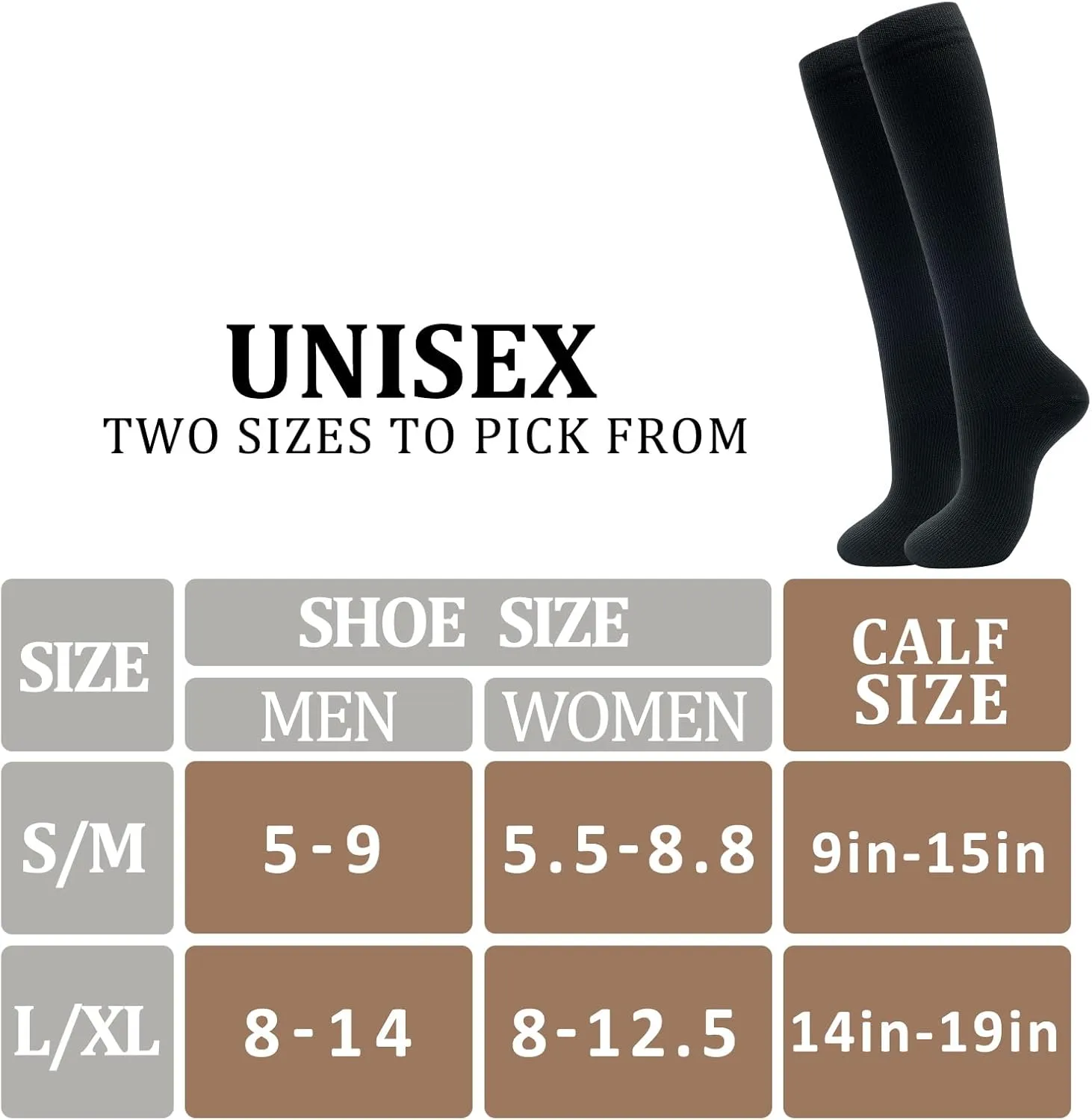 fenglaoda 6 Pairs Compression Socks for Women & Men Knee High Cute Circulation Socks for Nurse Pregnant Travel Athletic