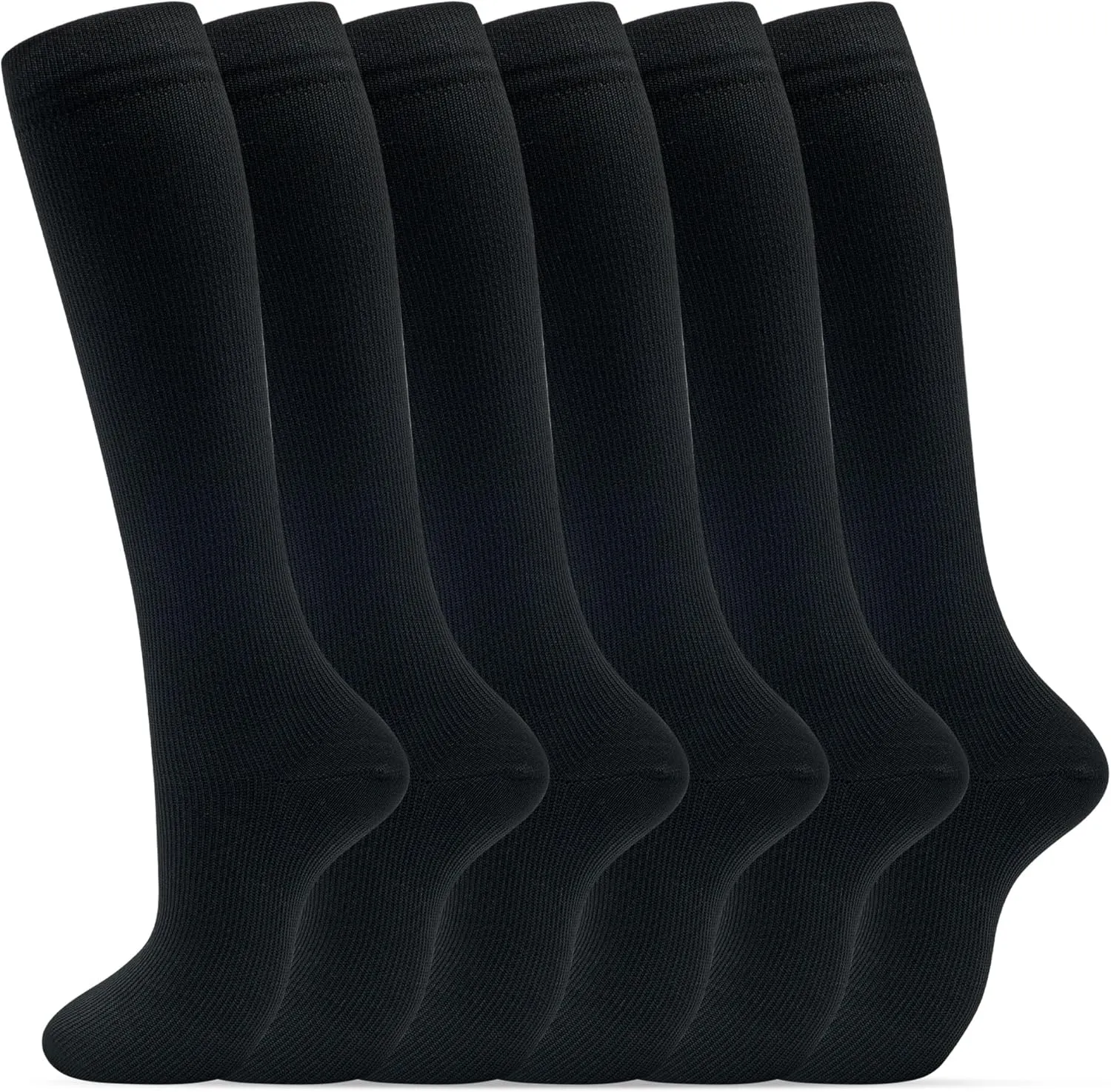 fenglaoda 6 Pairs Compression Socks for Women & Men Knee High Cute Circulation Socks for Nurse Pregnant Travel Athletic
