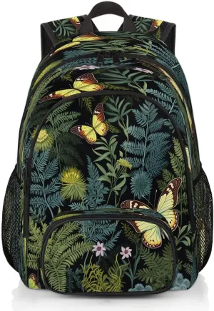 Fern Leaf Leaves Laptop Backpack for Women Men, Work Computer Backpacks, 18.3 Inch Large Computer Nurse Teacher Bags Travel Casual Daypack