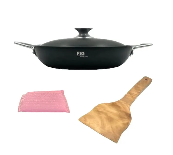 Fig Paella 28Cm With Glass Lid And Stainless Steel Handle