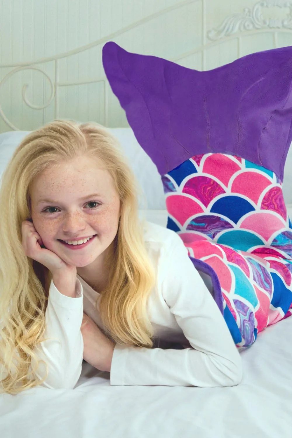 Fin Fun Mermaid Tail Blanket Kids, Girls and Boys - Cuddle Tails - Perfect Birthday Adult & Teen Size, Sea Orchid