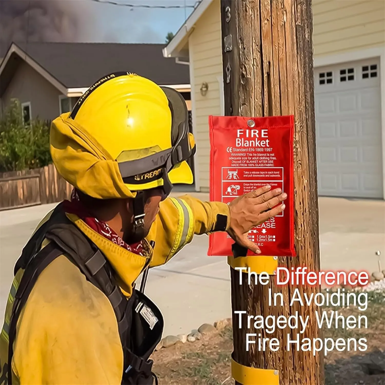 Fire Blanket,Fire Blankets Emergency for Home,Emergency Fire Blanket,Fire Suppression Blanket for Kitchen, Grill, Car, Office, Warehouse(1mx1m)