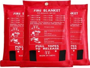 Fire Blanket,Fire Blankets Emergency for Home,Emergency Fire Blanket,Fire Suppression Blanket for Kitchen, Grill, Car, Office, Warehouse(1mx1m)