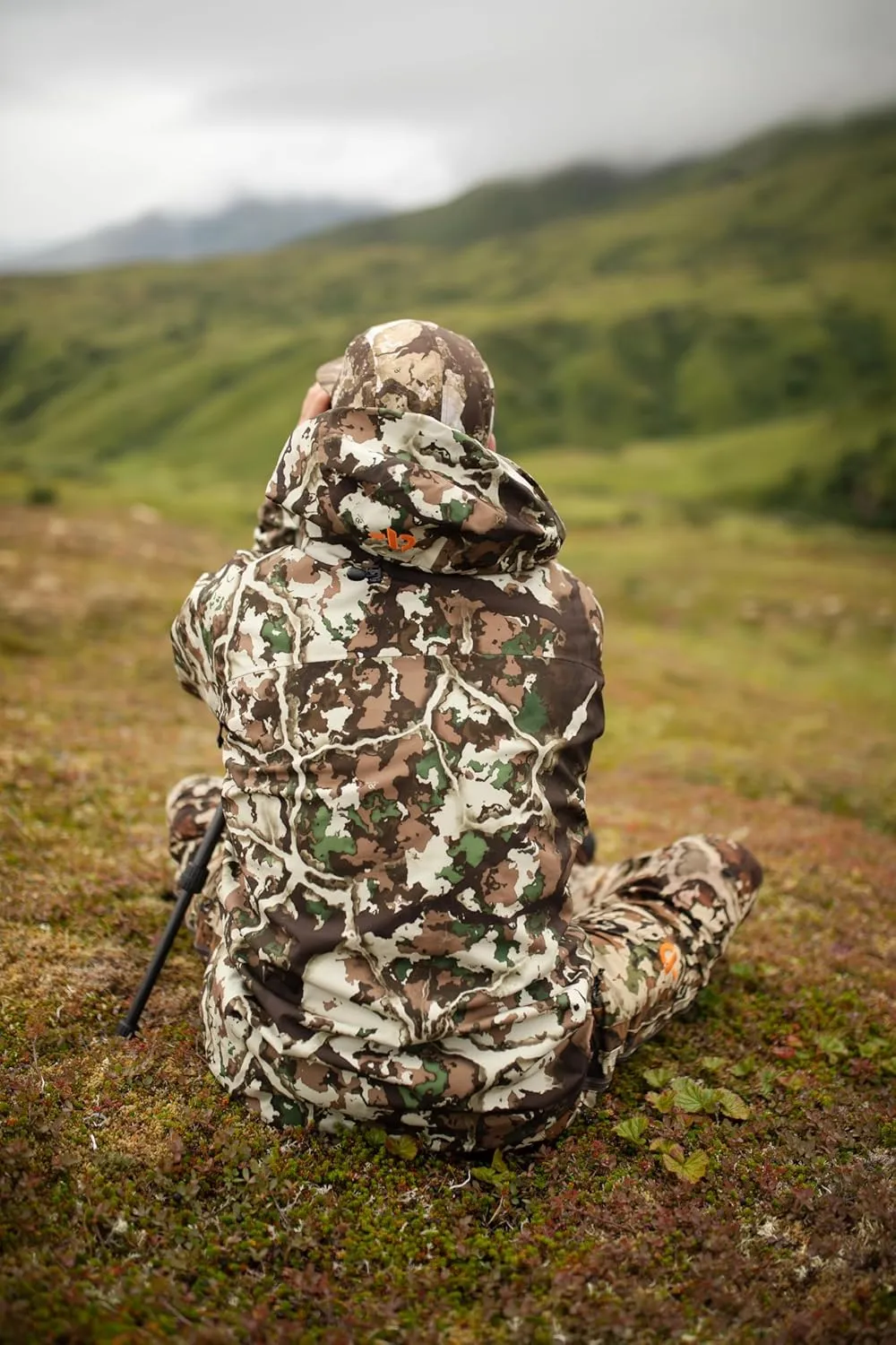 First Lite Men's Omen Stormshelter Jacket - Waterproof Durable Camo Hunting Rain Shell