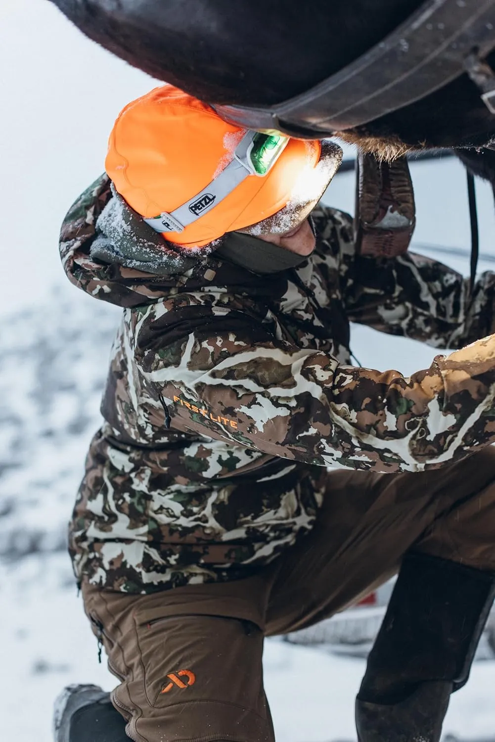 First Lite Tundra Brim Beanie - Warm Fleece Camo Hunting Hat