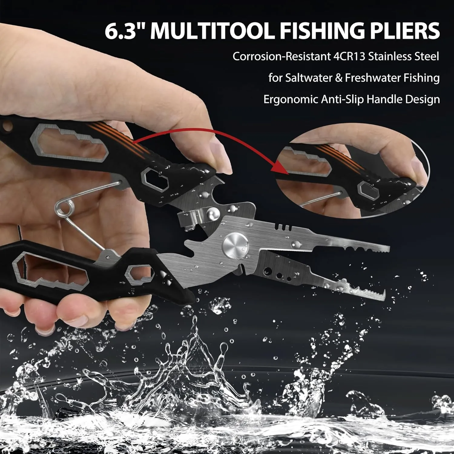 Fishing Tool Kit - Fishing Pliers Digital Scale Fish Lip Gripper With Lanyard, Fishing Accessories and Equipment Fishing Tools Set Multitool Hook Remover Line Cutter For Saltwater, Gift for Men
