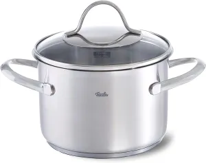 Fissler Paris/Stainless Steel Saucepan (2.1 L, Diameter 16 cm) with Glass Lid, Pouring Rim, Energy Saving - Induction