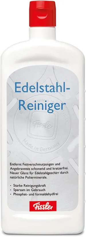 Fissler Stainless Steel Cleaner - Phosphate-Free, Biodegradable Cleanser for Scratch-Free Cleaning & Polishing