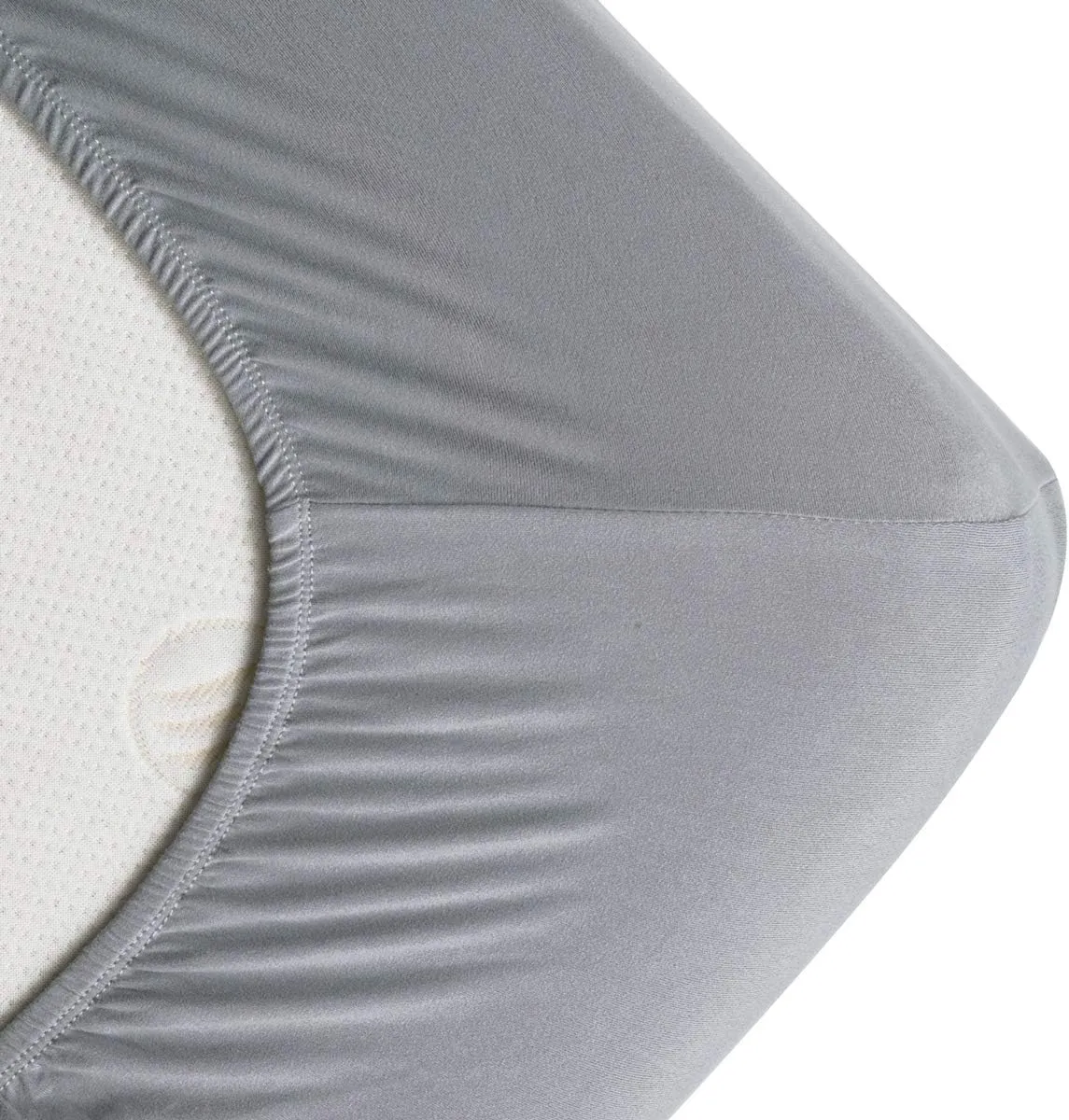 Fitted Sheet- COSMOPLUS Full Fitted Sheet Only（No Flat Sheet or Pillow Shams）,4 Way Stretch Micro-Knit,Snug Fit,Wrinkle Free,for Standard Mattress and Air Bed Mattress from 8” Up to 14”,Light Gray