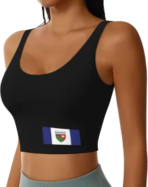 Flag of The Northwest Territories Sports Bras for Women Yoga Gym Stretch Women's Sports Bra Workout Tops