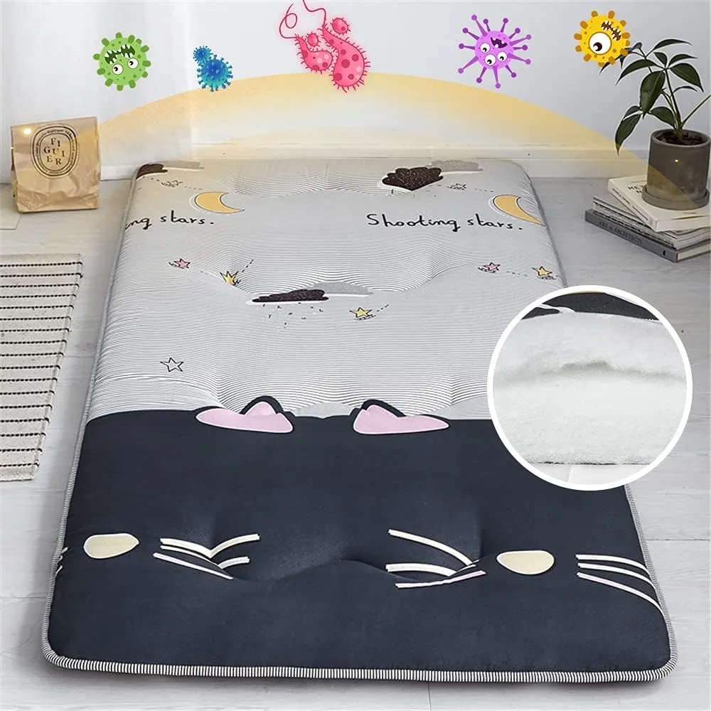 Floor Mattress Twin Mattress Topper Thicken Tatami Mat Sleeping Pad Non-Slip Skin-Friendly Cotton Student Dormitory, Rental Room,B,Twin
