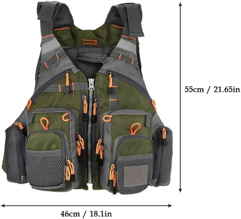 Fly Fishing Vest Pack Universal Fit, Breathable Fishing Backpack with Rod Holders