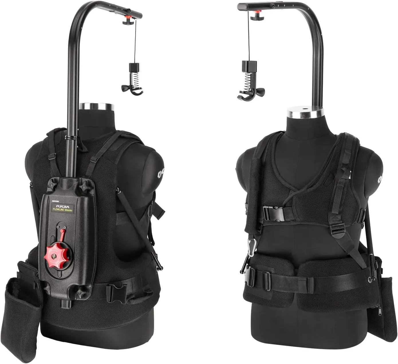 FLYCAM Flowline Master Female Support with Pro Vest for Camera Gimbals. Fits S, M & L Body Size. Top Bar 180° Rotation. Payload up to 12kg/27lb. Minimum Weight Required- 4kg/9lb