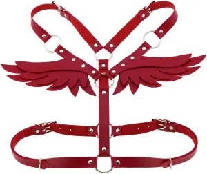 FM FM42 O Ring Waist Belt Body Caged Harness with Back Angel Wings (16 Colors)