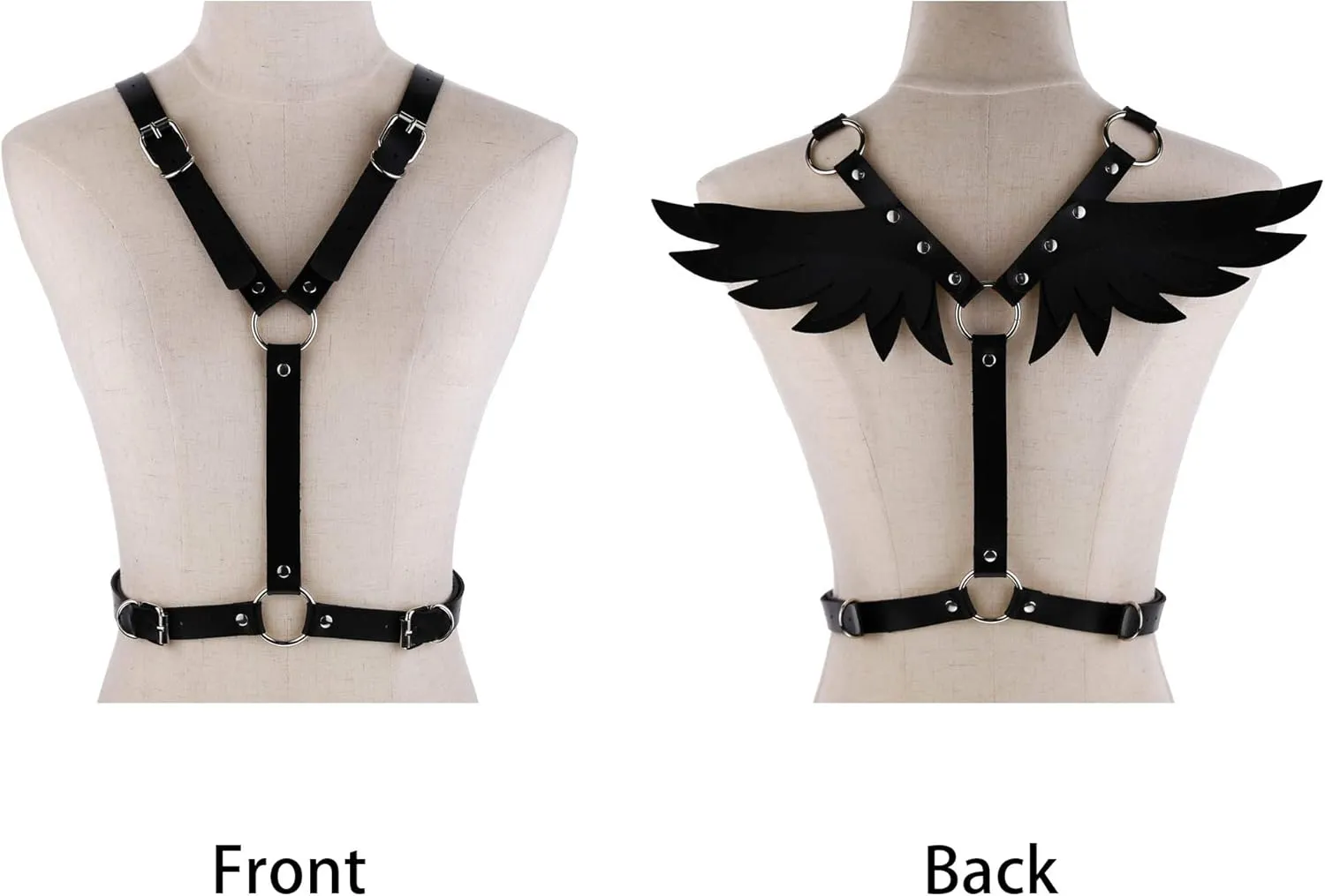 FM FM42 O Ring Waist Belt Body Caged Harness with Back Angel Wings (16 Colors)