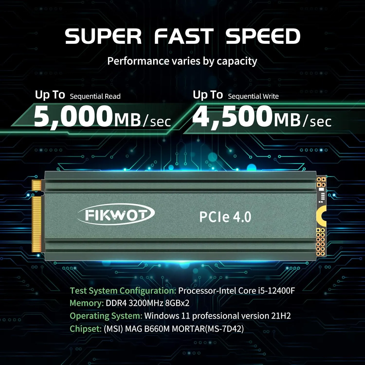 FN960 2TB M.2 2280 PCIe Gen4 x4 NVMe 1.4 Internal Solid State Drive with Heatsink - Speeds up to 4800MB/s, Dynamic SLC Cache, Compatible PS5 Internal SSD