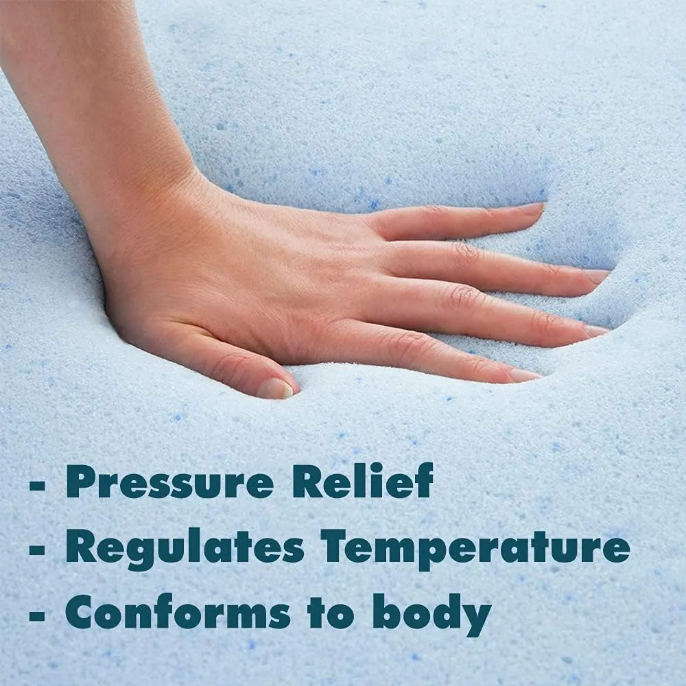 Foamma 5" x 24" x 72" Gel Memory Foam, High Density Base, Cooling Pressure Relief Cushion, Couch Filler Stuffing, Chair Padding, Memory Foam for Couch Cushions