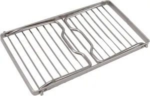 Folding Camping Grill, Stainless Steel Campfire Cookware Rack, Outdoor Backpacking Drainable Grill for Backpacking, Camping, Hiking, Picnicking