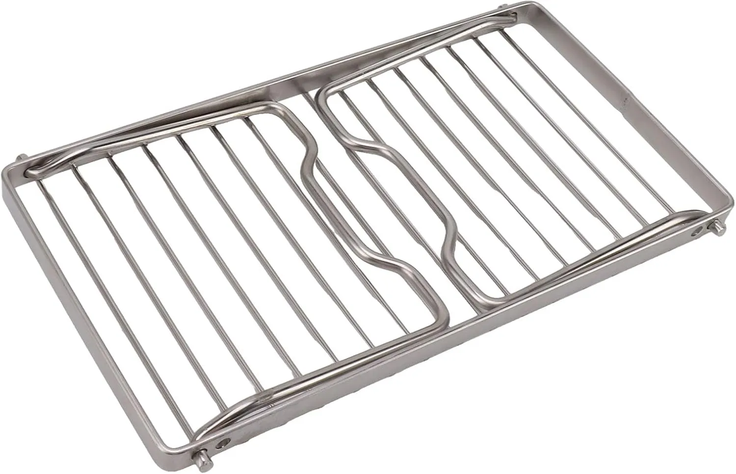 Folding Camping Grill, Stainless Steel Campfire Cookware Rack, Outdoor Backpacking Drainable Grill for Backpacking, Camping, Hiking, Picnicking